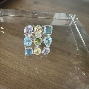 Multi-Stone 925 Silver Ring size 7.5